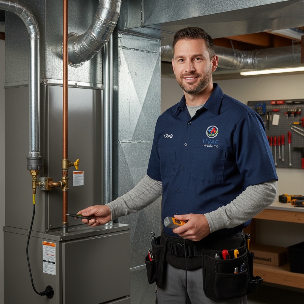 Hvac Leesburg Technical Team performing digital diagnostics